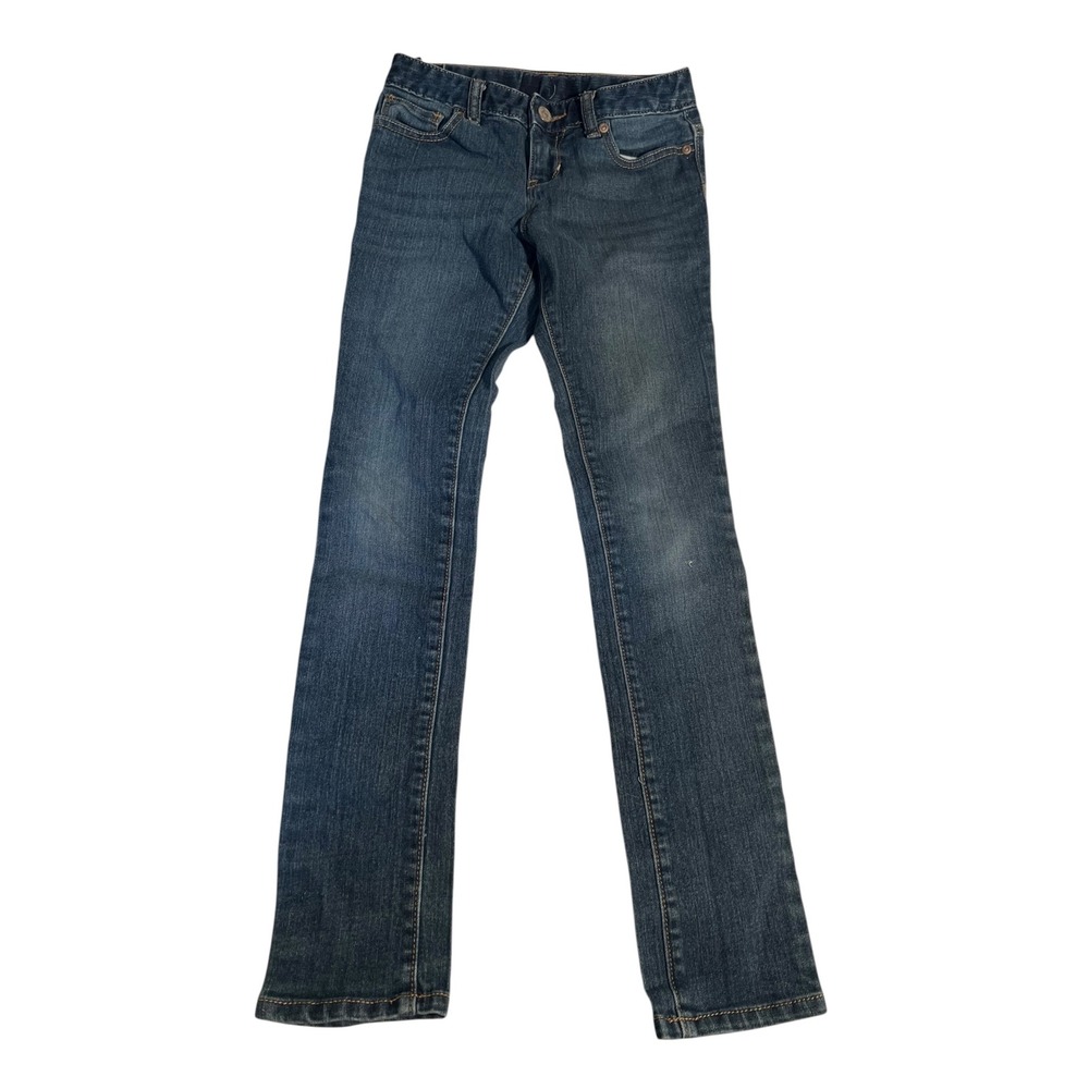 Old Navy Girls Size 10 Slim Super Skinny Jean Dark Wash Stretch Cotton Faded
